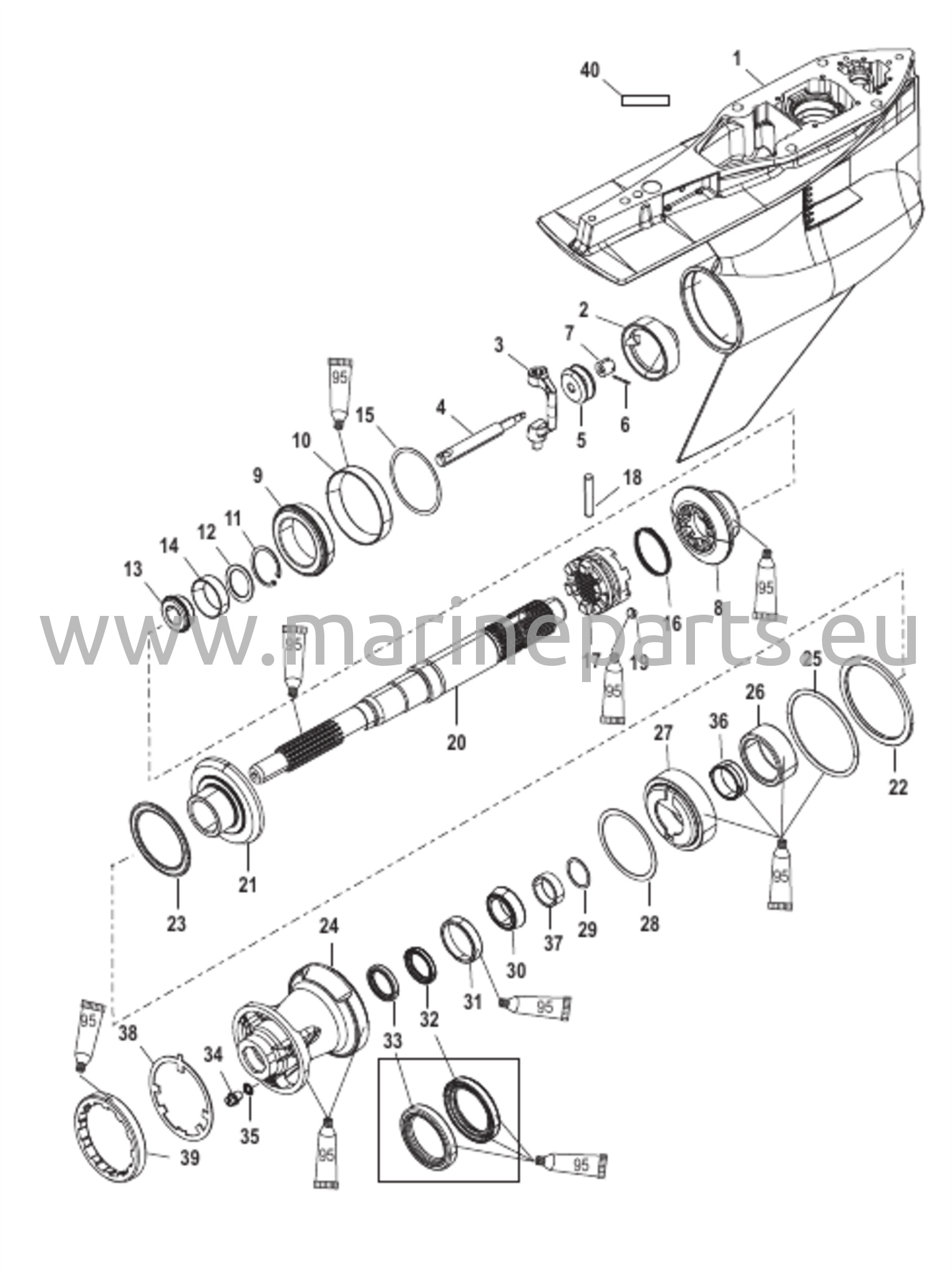 PropShaft-Vastakierto, 4.80 Torpedo 2B026816 ja alemmat