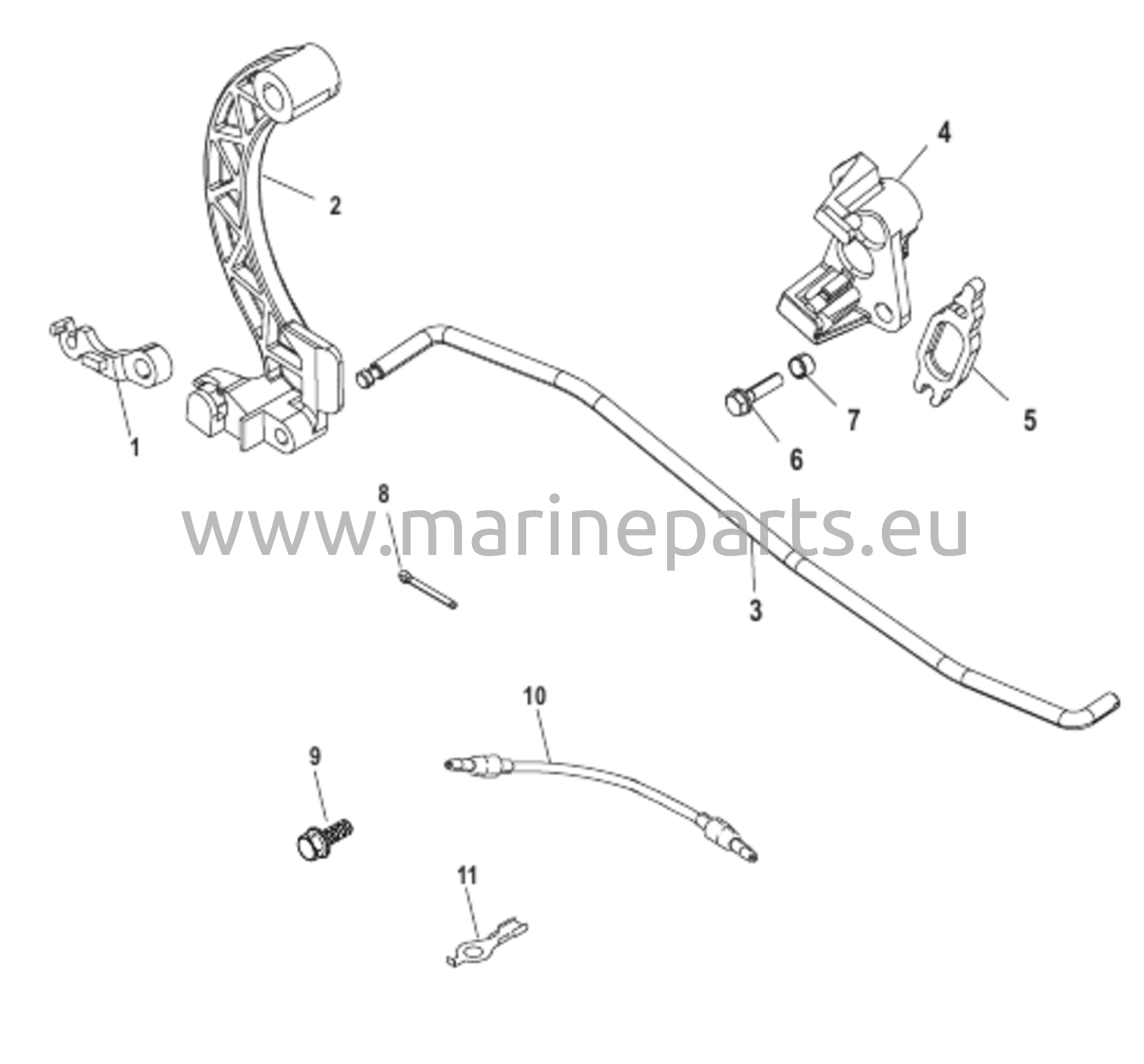Attaching Kit - Remote Control (30/40 Hp) EFI 3 Cyl 