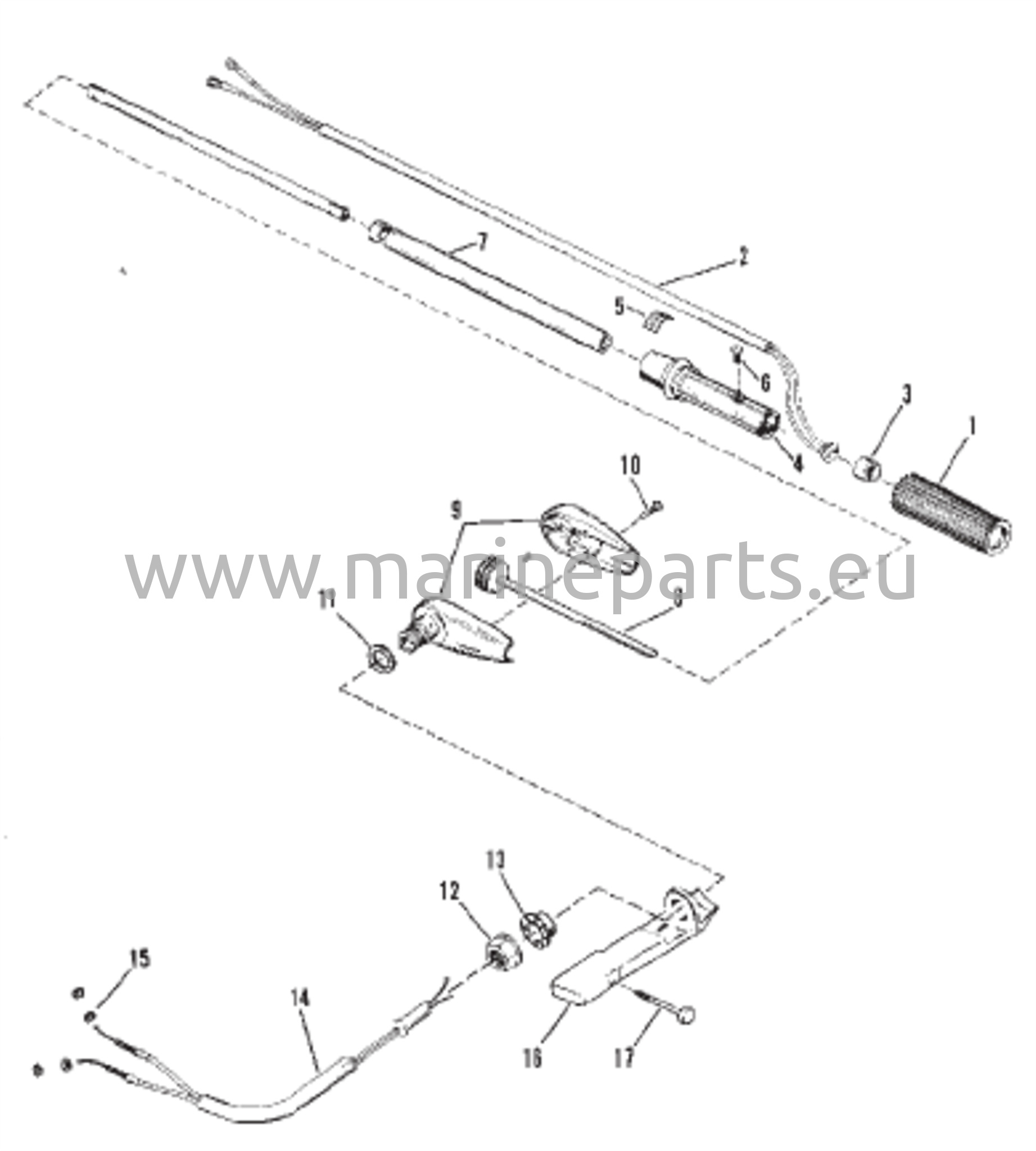 Ohjauskahvan kokoonpano (manuaalinen)