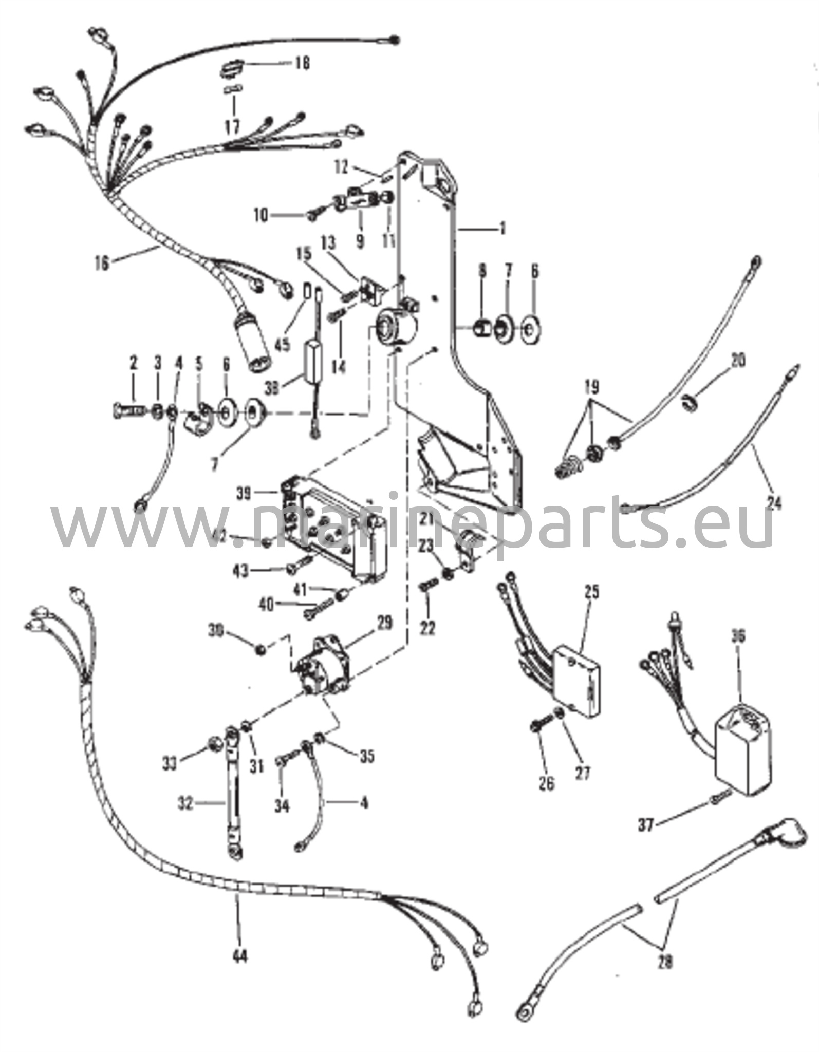 Johdotussarja, käynnistinrele ja tasasuuntaaja
