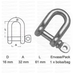 Kuum-galvaniseeritud D-seekel 16 mm