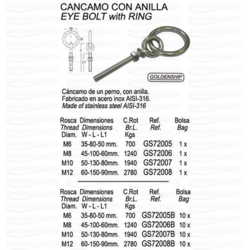 Silmuspolt rõngaga (5 tk) 60 x 150 x 90 mm