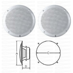Integreeritud kõlarid 5", koaksiaalne, valge