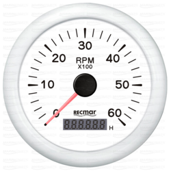 Valge tahhomeeter 6000 rpm