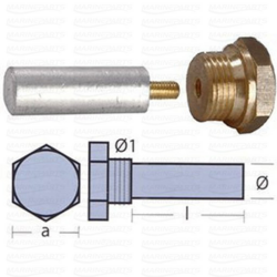 Bukh pliiats anood Ø12 L.35 koos messingist korgiga th.3/8'' UNC
