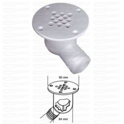 Valge 90-kraadise väljalaskega äravoolu rest