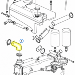 Jäähdyttimen muotoiltu letku 90° Volvo Penta D4 & D6